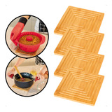 Jogo 4 Suporte De Panela Quente Descanso Apoio Mesa Cozinha