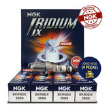 Jogo 4 Velas Iridium Tipo Fria Grau 9 Turbo 14mm Ngk Bkr9eix