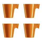 Jogo 4 Xícaras Expresso Napoli 80ml Chic Caramel Le Cook