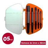 Jogo 5 Extrator Removedor De Parafuso Porcas Quebrado 3 Á 18mm Starfer