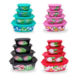 Jogo 5 Kits Com 4 Potes Decorados Cores Variadas