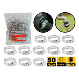 Jogo 50 Abraçadeiras Inox 3 4 Para Mangueira Gás Ou Jardim Cor Prateado
