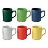 Jogo 6 Canecas Coloridas 85ml Cerâmica Café Chá Mesa Posta Cor Coloridos