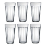 Jogo 6 Copo Americano Em Vidro Long Drink 450ml Nadir