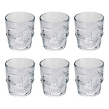Jogo 6 Copo Caveira Em Vidro 300ml