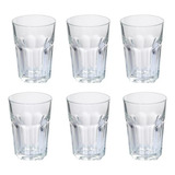 Jogo 6 Copos Alto De Vidro Grosso 350ml Vitamina Suco