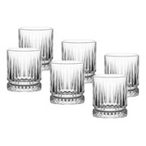 Jogo 6 Copos Baixos Em Vidro Lapidado Laradore Gala 350ml