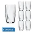 Jogo 6 Copos De Vidro Transparente 360ml Topazio Long Drink