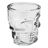 Jogo 6 Copos Dose Shot Caveira Vidro Pequeno Cristal Tequila
