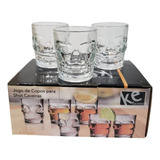 Jogo 6 Copos Shot Dose Caveira Vidro 55ml Tequila Cachaça
