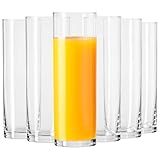 Jogo 6 Copos Vidro Long Drink Festa Coquetel Água Suco Tubo 300ml