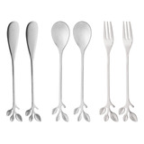 Jogo 6 Espátulas Garfo Colher Mesa Posta Inox Manteiga Patê