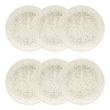 Jogo 6 Pratos Fundos 20 5cm Flat Chuvisco Oxford Cerâmica