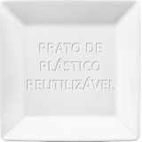 Jogo 6 Pratos Sobremesa Quadrado Melamina Plastico Duravel