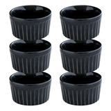 Jogo 6 Ramekin Canelado Porcelana 200ml Cores Buffet Pub 287