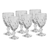 Jogo 6 Taças Vidro 265ml Diamond Transparente