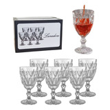 Jogo 6 Taças Vidro De Vinho Água Laradore Diamond 325ml