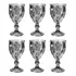 Jogo 6 Taças Vinho Água Suco Vidro 340ml G Diamond Preta Cor Preto