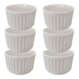 Jogo 6 Tijela Ramequim Porcelana Gourmet Ramekin 100 Ml Luxo