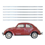 Jogo 6 Trilho Guia Borracha Macarrao Capo Tampa Motor Fusca