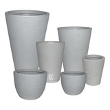 Jogo 6 Vasos Para Planta Casa Jardim Em Polietileno Modernos