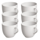 Jogo 6 Xicara Café Chá Porcelana 170ml Branco Mundo Da Porcelana