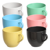 Jogo 6 Xícara Café E Chá Colorida Mundo Da Porcelana