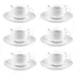 Jogo 6 Xícaras 220ml Chá Porcelana Legacy Silver L´hermitage Cor Branco Com Filete Prateado Liso