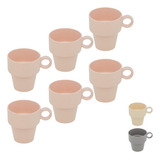 Jogo 6 Xícaras Café Chá Fibra De Bambu 90ml Conjunto Lindas