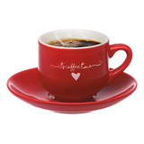 Jogo 6 Xicaras De Café Com Pires Porcelana 90ml Lamour 12pçs