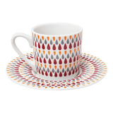 Jogo 6 Xícaras P Café C Pires Gotas 12 Pçs 90ml Hauskra