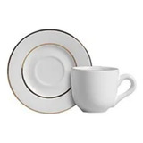 Jogo 6 Xícaras P Café C Pires Scalla Branco Filete Dourado