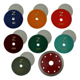 Jogo 7 Lixas Diamantada Porcelanato Granito Marmore Disco