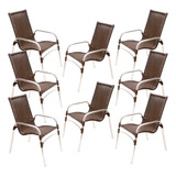 Jogo 8 Cadeiras Emily Em Alumínio