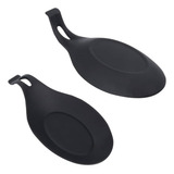Jogo 8 Descanso Talher Silicone Utensilio Cozinha Preto