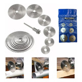 Jogo 8 Mini Discos De Corte Madeira 22 50mm 2 Hastes Suporte