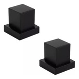 Jogo Acabamento Quadrado Preto Registro Metal Padrão Deca