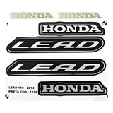 Jogo Adesivo Faixa Tampa Honda Lead 110 2014 Preta