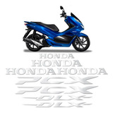 Jogo Adesivos Completo Moto Honda Dlx Pcx Emblemas Cromado