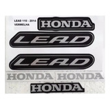 Jogo Adesivos Kit Honda Lead 2014 Vermelha Completo