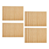 Jogo Americano Bambu Cru Com 4 Unidades Mimo Style Cor Natural