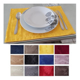 Jogo Americano Jacquard Liso Dupla Face 45cm X 30cm 4 Peças