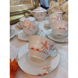 Jogo Antigo Cha Porcelana
