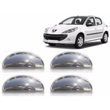 Jogo Aplique Capa Maçanetas Cromada Peugeot 206 207 4 Ptas
