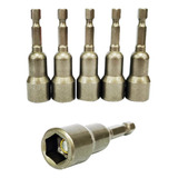 Jogo Bits Soquetes Magnéticos Canhão 14mm 5pçs Parafusadeira