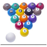 Jogo Bola Bolas Numeradas 50 Mm Bilhar Sinuca Branca 54 Mm