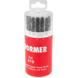 Jogo Brocas Aço Rápido Din 338 1 0 À 10mm 19 Pçs A100 Dormer