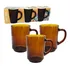 Jogo C/ 3 Canecas Xicaras De Café Chá 240ml Ambar Lisa Cor Laranja Liso