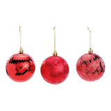 Jogo C 20peças Bolas Natal Sortidas Vermelha 8cm 1106273