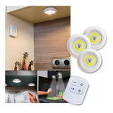 Jogo C 3 Lampada Luminaria Led Spot Sem Fio Controle Remoto